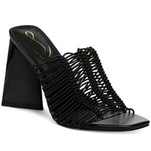 Sam Edelman Laurette Heels 6.5 Black NWOT Sandals Strappy Square Toe 90s Mules